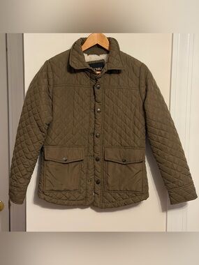 Big Chill Quilted Utility Jacket in Olive Brown